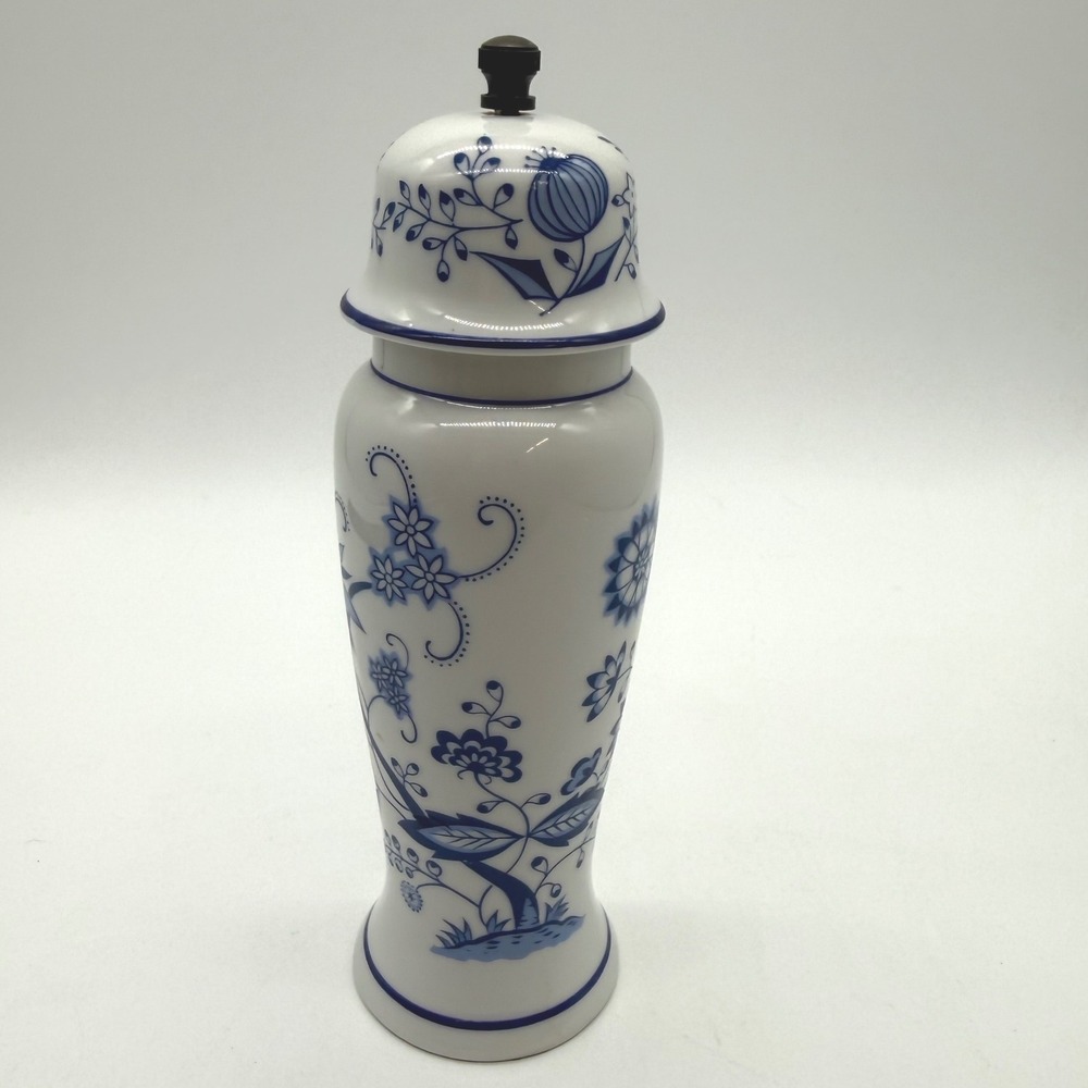 Vintage Blue Onion Porcelain Pepper Mill Grinder Floral Zwiebelmuster Pattern